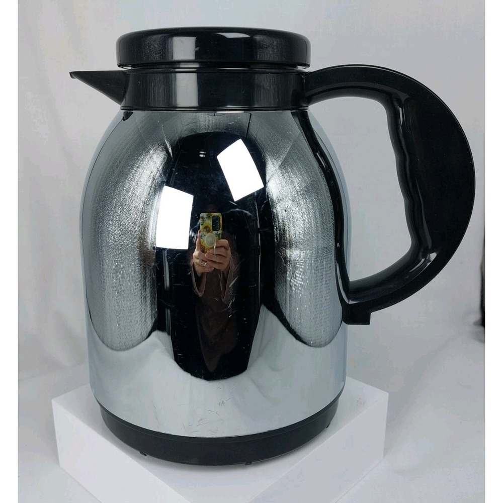 COFFEE POT REPLACEMENT Thermal Carafe Chrome 10–12 Cup Brew & Pour Lid